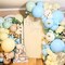 Blue and Yellow Balloon Arch, Pastel Yellow Macaron Baby Blue Balloon Macaron Green and Double Stuffed Pastel Cream Peach Balloon Arch Kit for Birthday Baby Shower Bee Bear Theme Party Decoration